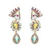 Aretes Largos Europeos y Americanos Exagerados Multicapa en Forma de Gota para Mujer con Incrustaciones de Diamantes Ligeramente Lujosos Elegantes Retro de Moda Suministro Transfronterizo