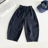 Vale do Vento 2026 Outono Novo Estilo Japonês Coreano Simples Calças Casuais de Algodão para Crianças Calças Versáteis para Meninos com Corte Assimétrico Novo Produto