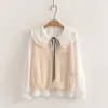 Conjunto de Dos Piezas para Mujer Estilo Dulce Universitario Japonés Dibujo Animado Corazón Conejo Chaleco + Camisa con Cuello de Corbata Otoño 2026 26057