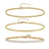 Pulseira de Osso de Cobra Dourada Simples para Mulheres, Conjunto de Pulseiras de Corrente de Aço Titânio Moderno e Versátil, Não Desbota, Estilo Ins, Joias de Luxo Acessível