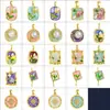 Pingente para Mulheres Estilo Pintura a Óleo Jardim de Monet Pingente Redondo de Flor para Mulheres Moda Elegante Simples Corrente para Clavícula Pingente Atacado