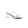 Sandálias Transparentes para Mulheres Estilo Primavera 2025 Sandálias de Salto Grosso de Uma Tira Salto Super Alto Salto Agulha Feminino Solas de Borracha