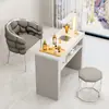Conjunto Multifuncional de Mesa e Cadeira para Manicure, Oferta Especial, Estilo Econômico, Para Uma/Duas Pessoas, Luxo Leve, Estação de Manicure Tendência Estilo Ins, Estilo Creme