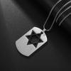 Collar de acero inoxidable con estrella de David de AliExpress, colgante geométrico hexagonal con placa de identificación hueca, venta directa de fábrica.
