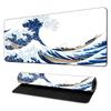 Alfombrilla de ratón Ukiyo-e japonés transfronteriza, alfombrilla de escritorio grande con olas, alfombrilla para teclado de computadora, soporte, personalización