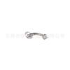 F136 titanio tres garras bola circón ombliguera plana anillo para ombligo aleación de titanio G23 joyería para perforación suspensión ombliguera