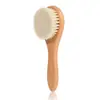Peine pequeño de lana de haya para niños, cepillo de limpieza de cerdas suaves, cepillo para lavar el cabello, peine pequeño, cepillo pequeño de lana de cabeza redonda.