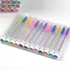Comércio Exterior Atacado Novo Produto Pincel de Cílios Rosto Sorridente com Haste de Cristal Diamante Pincel de Cílios Tubo de Pincel de Maquiagem Portátil Pincel de Cílios