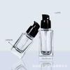 Botella de Vidrio Transparente para Base de Maquillaje Líquido, Botella Cuadrada de Vidrio para Productos de Cuidado de la Piel, Botella de Vidrio con Bomba tipo Spray, Botella Dosificadora para Cosméticos