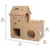 Cama para gatos con forma de castillo muy atractiva, adecuada para todas las estaciones, hecha de fieltro para dar calor, proporciona una sensación de seguridad a los gatos, suministros de cama para mascotas