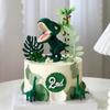 Decoración para pastel de escena de dinosaurios jurásicos Tyrannosaurus niño pastel de cumpleaños postre accesorios de vestir plug-in