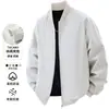 Nueva Chaqueta Cortavientos Versátil de Color Sólido Holgada para Primavera y Otoño, Estilo Pareja, Abrigo de Béisbol para Hombre