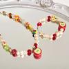[Torta de Maçã] Verão Dopamina Maçã Pulseira Pulseira Feminina Design de Nicho Senso Avançado Joia de Mão Fofa
