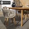 Conjunto de Mesa y Sillas de Comedor de Madera Maciza para Villa al Aire Libre Personalizado Muebles de Jardín para Patio Terraza de Ocio Balcón Mesa y Sillas de Té de Teca