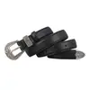 Cinturón de cuero genuino de vaca con hebilla de pasador, estilo vintage hecho a mano, cinturón versátil de cuero genuino estilo Hong Kong, cinturón casual simple para mujer