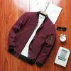 Chaqueta Fina Cruzada para Hombre de Primavera y Otoño Chaqueta Casual Traje de Béisbol para Hombre Cuero Juvenil 9937