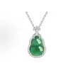 Collar de Calabaza para Mujer, Colgante de Calcedonia de Plata S925, Estilo de Lujo Ligero Nicho de Gama Alta, Regalo para el Día de la Mujer, Día de la Madre, Regalo para Mamá