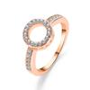 Moda Europeia e Americana Anel de Venda Quente Elegante Elegante Diamante Círculo Anel Feminino Geométrico Micro-inlay Pulseira Jóias de Noiva
