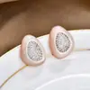 Nuevos Pendientes de Resina Jelly para Primavera/Verano 2026 con Circonita Microincrustada, Diseño Irregular de Moda Exquisito Versátil Accesorios para Orejas