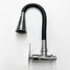 Lavabo de Plástico Acero Redondo Horizontal de un Solo Compartimento para Platos Fríos para Baño, Grifo de Lavabo Empotrado en la Pared, Grifo Negro Universal Giratorio