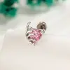 Moda y Diseño Único, Forma de Corazón con Circonita Estilo Pareja Dulce y Fresco Pendientes de Hélice para Cartílago de la Oreja con Cierre de Rosca