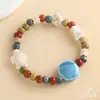 Pulsera de Cerámica Jingdezhen Linda y Fresca Dopamina Dulce Nicho Estudiante Pulsera de Cerámica Regalo para Mejor Amiga Femenina