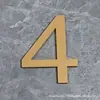Pegatinas Digitales Acrílicas Tridimensionales en Oro Bronce Antiguo y Letras Negras para Números de Habitación, Pegatinas de Pared, Señales de Puerta, Placas de Número y Señales de Identificación