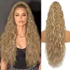 Coleta Sintética Estilo Europeo y Americano para Mujer, Cabello Largo Rizado Ondulado, Rizado Tipo Maíz Esponjoso, Coleta con Pinza de Garra, Fibra de Alta Temperatura