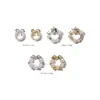 Nuevos Accesorios para Uñas de Corona Navideña de Perlas de Aleación, Anillo Hueco de Pentagrama, Piezas Decorativas de Pedrería para Uñas, Venta al por Mayor