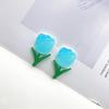 Brincos de tulipas em acrílico degradê frescos, adereços para chapéus, capas de celular, acessórios DIY, atacado