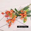 Simulação de adereços de fotografia de casamento de frutas de oliveira flores artificiais mirtilos frutas vermelhas buquê de simulação para mesa de casa 5 ramos de frutas vermelhas