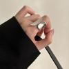 Anillo de estilo coreano con diseño de nicho, para industria pesada, con cara súper ancha y fuerte presencia, estilo ultra simple para mujer, elegante y a la moda, combina con todo.