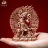 Cobre Púrpura Zangcun "Guru Furioso Rinpoche" Uso en Interiores para el Hogar "Guru Furioso Rinpoche" Estatua de Buda de Bronce Adorno de Escritorio