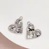 Pingente de Liga em Forma de Coração Brilhante Acessórios de Joias DIY Brincos Retro Colar Chaveiro Material Pingente