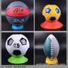 Soporte para Balones de Fútbol y Baloncesto, Base Redonda para Balón con Base de Cuatro Esquinas, Soporte para Balón con Disco de Logo Grande, Soporte de Exhibición para Balones, Soporte de Saque Inicial