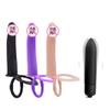 Anel de Acuponto Duplo Anel de Bloqueio Retardado e Persistente Casais Choque Vestindo Hindcourt Plug Anal Bala Vibratória Emulação de Silicone Dis