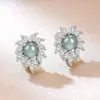 Nuevos Pendientes Compactos de Jade Azul Natural Estilo Chino para Mujer, Exquisitos, Elegantes, Lindos, Modernos, Versátiles y Únicos Estilo Ins