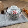 Cuenco de Cerámica Estilo Japonés de 4.5 pulgadas con Tapa, Cuenco para Huevo al Vapor, Cuenco para Sopa, Olla para Estofado, Cuenco para Gachas, Cuenco Pequeño, Vajilla Especializada Jingdezhen
