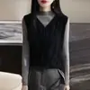 Chaleco de Punto con Capucha Holgado para Mujer 2026, Suéter para Ponerse Encima, Chaleco sin Mangas, Ropa Exterior de Moda para Otoño para Mujer