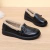 Zapatos de Mujer de Cuero Genuino con Suela Blanda, para Superficie Blanda, con Terciopelo para Mantener Caliente, Zapatos Planos de Tacón Ligero para Mujer, Venta Directa de Fábrica, Una Pieza
