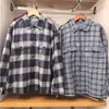 Camisa Masculina Japonesa Outono/Inverno Nova com Dois Bolsos Xadrez Casual Moda Versátil Camisa/Camisa de Manga Longa 486615
