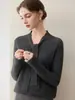 ¡Belleza intelectual! Suéter de cachemira para bebé con diseño de corbata integrada para mujer, tejido de punto ajustado, suéter versátil para usar como capa base