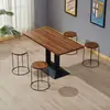 Conjunto de Mesa e Cadeiras Comercial para Lanchonetes, Restaurantes e Lojas de Chá com Leite, com uma Mesa Pequena Redonda ou Quadrada Feita de Ardósia
