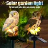 Lámpara Solar de Búho Transfronteriza Lámpara de Animales de Resina Lámpara de Suelo Decorativa para Patio Jardín Césped Luz Nocturna de Paisaje