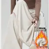 Pantalones de Arroz Glutinoso con Caída para Mujer, Nuevo Estilo Primavera y Verano, Cintura Alta, Talla Grande, Adelgazantes, Suaves y Cerosos, Pantalones Estrechos de Pierna Ancha, Pantalones Rectos Casuales Sueltos