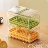 Forma de Gelo com Prensa, Bandeja de Gelo, Gadget para Fazer Gelo com Tampa, Caixa de Gelo Caseira de Grau Alimentício, Caixa de Armazenamento para Geladeira Doméstica
