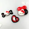 Serie Gato Kt Negro y Rojo Accesorios de Resina Funda para Teléfono Imán para Refrigerador Materiales para Accesorios de Llavero Colgante para Llavero En Stock
