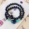 Cuentas redondas de ébano natural cuentas de barril cuentas cuadradas cuentas cuentas cuentas cuentas juego de texto placa de madera de sándalo pulseras de estilo nacional para hombres y mujeres