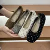 Bailarinas de Moda Estilo Francés para Mujer 2026, Boca Baja, Elevadoras, Puntera Cuadrada, Lunares, Moño