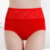 Atacado de fábrica lingerie feminina nova de algodão confortável cintura alta barriga grande vermelho plus size calcinhas de algodão